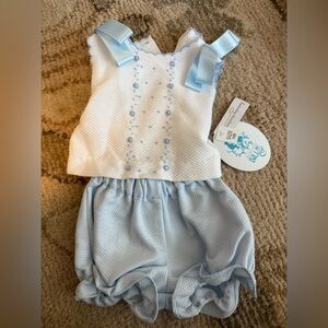Luli & Me Light Blue and White Diaper Cover Set